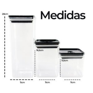 Kit Organizador Hermético Dubai Preto 5 Litros