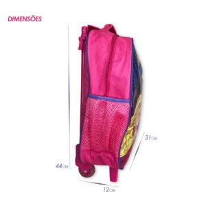 Kit Mochila Infantil Escolar com 3 peças Princesas Rosa