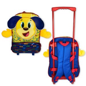 Mochila Infantil Escolar Cachorro Rodinha Amarela