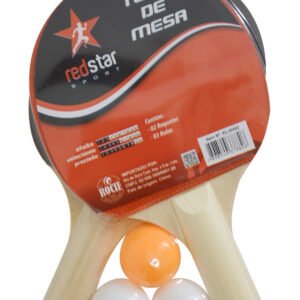 Kit 2 Raquete Tenis De Mesa Ping Pong Lisa 3 Bolinhas